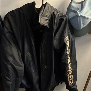 2000s Y2K Vintage Polo Jeans Co Ralph Lauren Spell Out Nylon Winter Jacket Navy